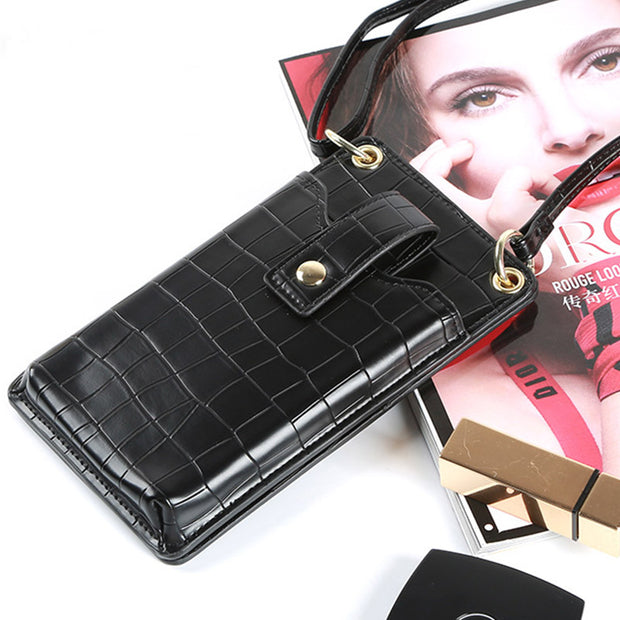 Leather Crossbody Purse for Women Universal Phone Bag with Card Slots