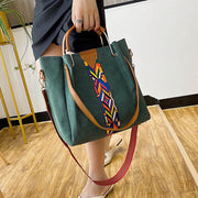 Top-Handle Bag For Women Vintage Frosted Large Capacity Two-Piece Shoulder Bag