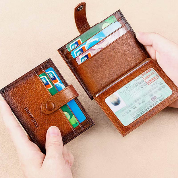Super Slim Anti-theft British Style Genuine Leather Card Holder