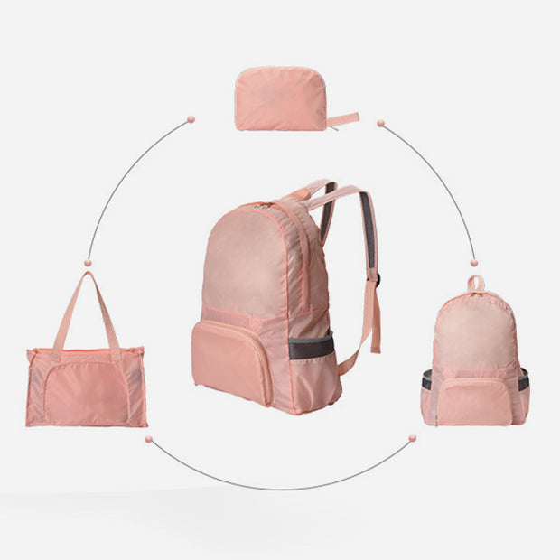 Dual Purpose Backpack Portable Lightweight Folding Travel School Bag