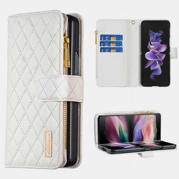 Unisex Luxury Leather Wallet Case Fits for Samsung Galaxy Z Fold 3 4 5