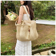 Large Capacity Tote For Women Summer Vacation Straw Shoulder Bag