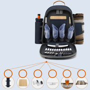 Functional Picnic Backpack with Muti-Pocket Cooler Compartment Picnic Blanket