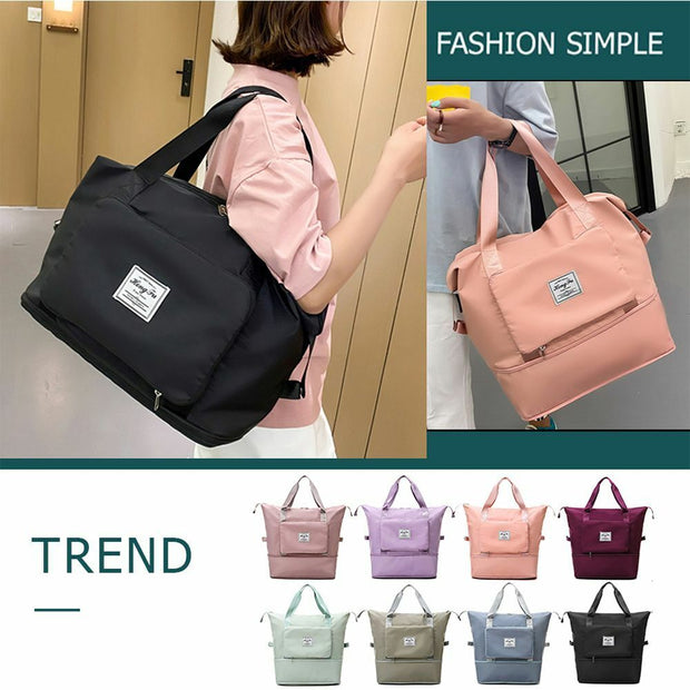 Travel Duffle Bag Extra Large Foldable Tote with Dry Wet Separation Pocket