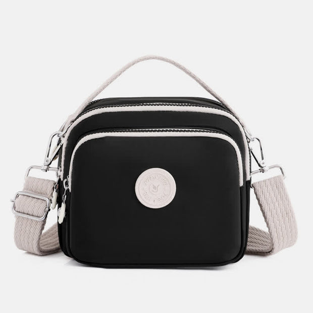 Triple Zip Small Handbag for Women Lightweight Waterproof Crossbody Shoulder Bag