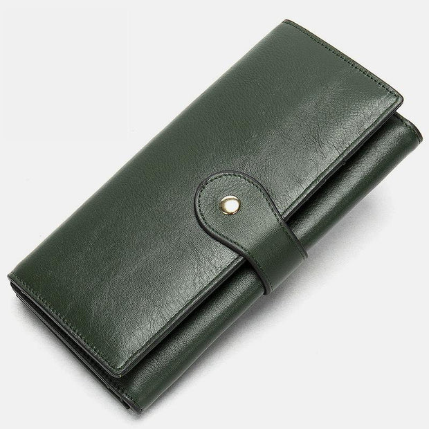 Multi-Slot Real Leather Retro Wallet