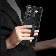 Samsung Fold Wrist Strap Foldable Anti Drop Leather Phone Case