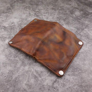 Retro Real Leather Wallet for Mens Slim Bifold Wallet with Card Slot