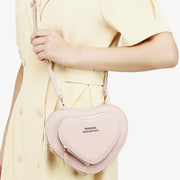 Love Heart Shaped Phone Bag Double Layer Handbag Crossbody Shoulder Bag