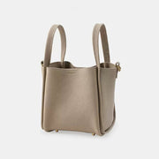 Handbag for Women Genuine Leather Minimalist Bucket Shopping Shoulder Bag