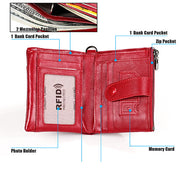 Rfid Blocking Leather Retro Wallet With Chain