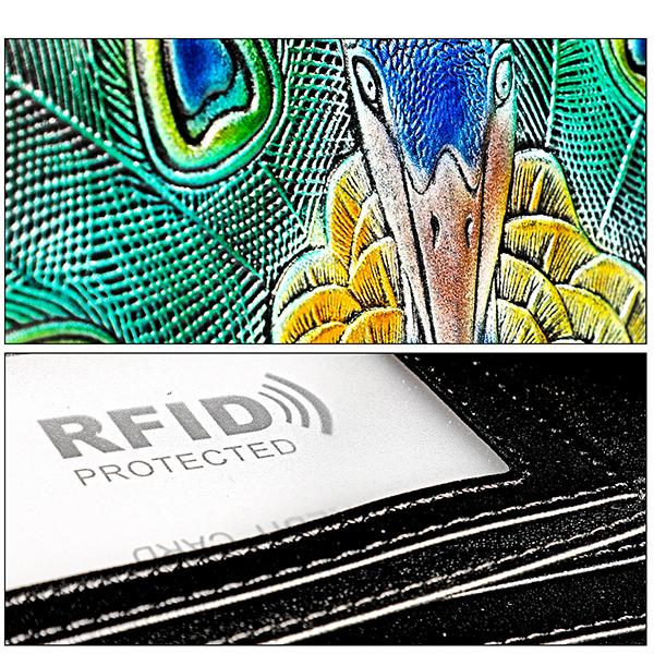 RFID Genuine Leather Large Capacity Printing Wallet