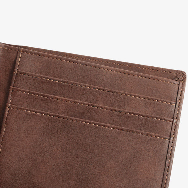 Laser Lettered Wallet For Family Gift Vintage Leather Purse