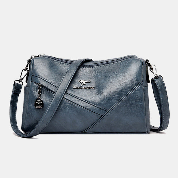 Retro Medium Sling Shoulder Bag for Women Soft PU Handbag Crossbody Bag