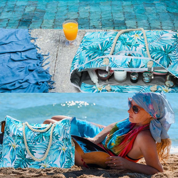 Lightweyght Floral Women Beach Bag Pool Bag Large Waterproof Tote