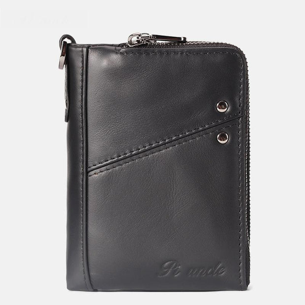 Genuine Leather RFID Multi-Slot Mini Wallet