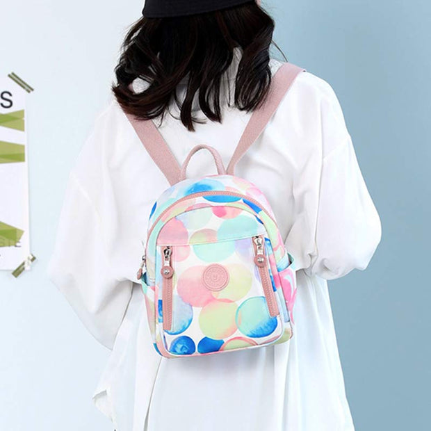 Nylon Mini Backpack for Everyday & Day Pack Rucksack Color Printed Backpack