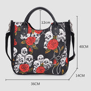 Large-Capacity Skull Print Crossbody Bag Handbag