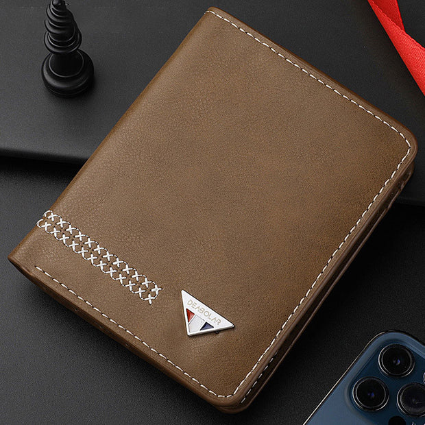 Men's Trifold Durable Leather Wallet Large Capacity Card Holder Money Organizer