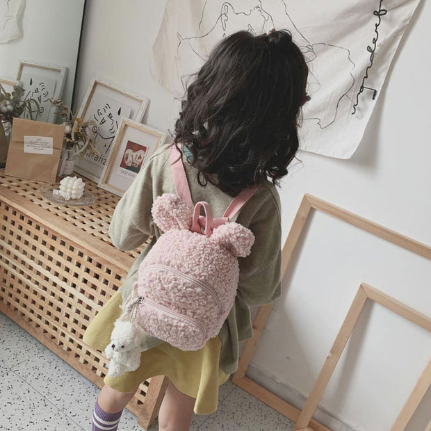Multi-carry Baby/Toddler Rabbit Ear Plush Backpack Mini Backpack for Boys Girls