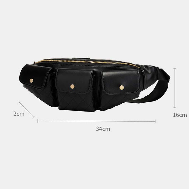 Waist Bag For Men Leather Casual Outdoor Crossbody Shoulder Bag