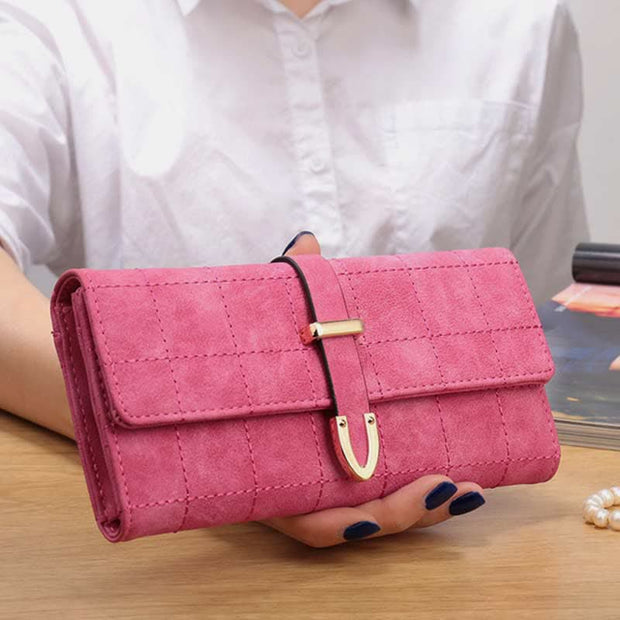 Multi-slot Fashion Women's Leather Wallet Trifold Long Wallet Card Holder
