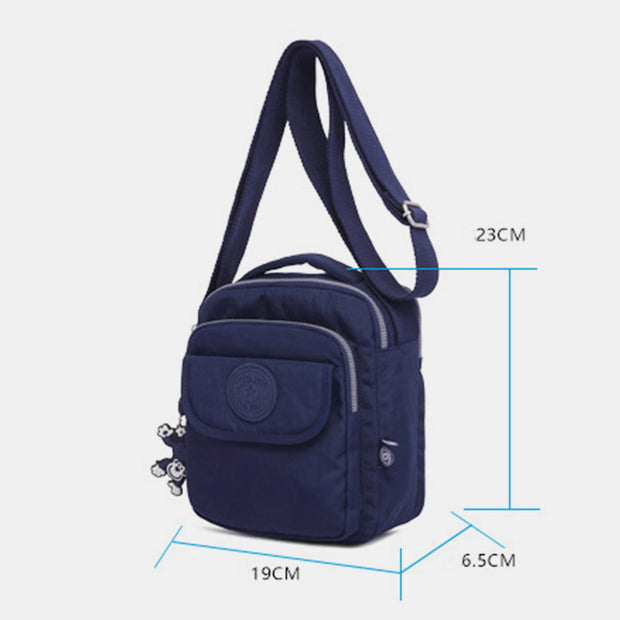 Triple Zip Waterproof Small Casual Crossbody Bag
