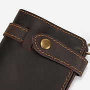 Long Bifold Wallet With Leather Chain Protect For Men