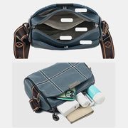 Genuine Leather Small Triple Compartment Crossbody Bag Shoulder Bags for Women
