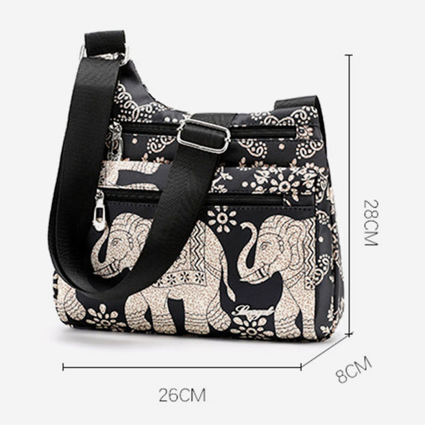 Crossbody Bag for Women Folk-Custom Ethnic Printing Nylon Satchel