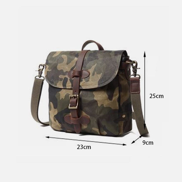 Camouflage Color Crossbody Bag Travel Canvas Messenger Purse For Men