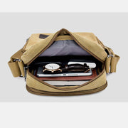 Vintage Canvas Mini Crossbody Shoulder Bag Men Small Purses with Multi-Slot