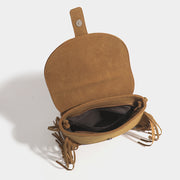 Suede Leather Crossbody Bag Darkgoldenrod Tassel Purse For Women