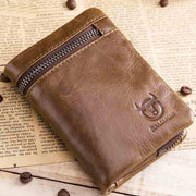 RFID Multifunctional Genuine Leather Bifold Wallet