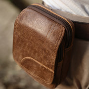 Waist Bag For Men Daily Outdoor Retro Real Leather Belt Loop Pouch