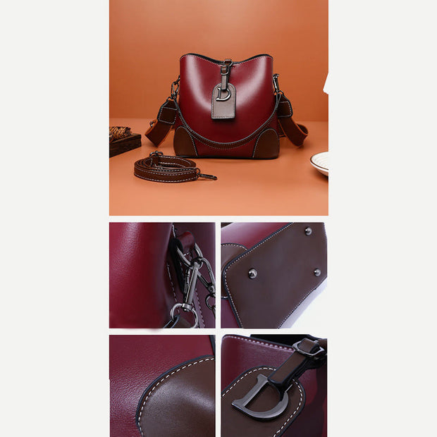 Crossbody Bag For Women Niche PU Leather Bucket Shoulder Bag