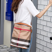Top Handbag Bucket Bag Classic Plaid Pattern Women Crossbody Bag