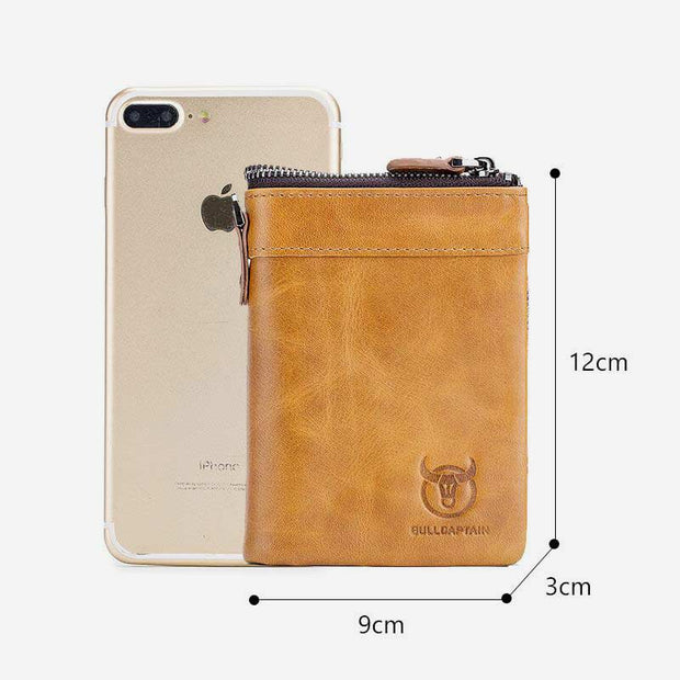 RFID Genuine Leather Large Capacity Anti-theft Wallet With Detachable Coin Purse