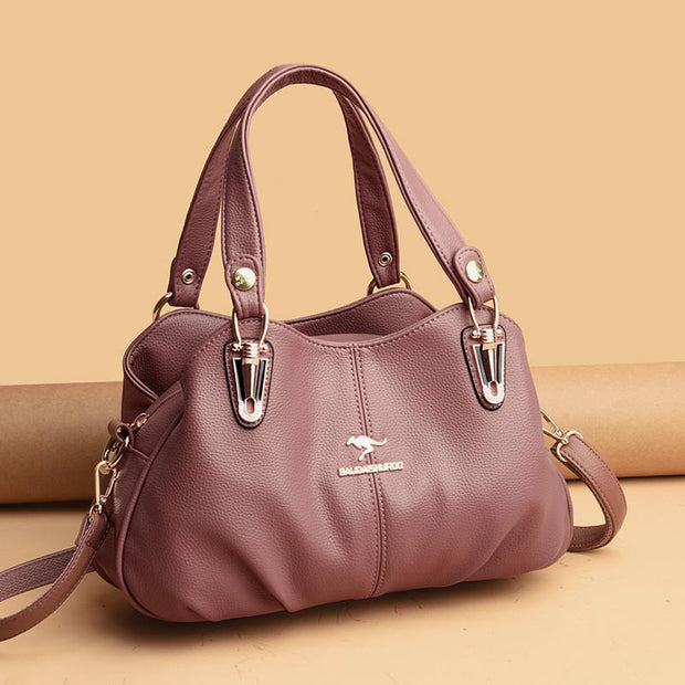 Women's Leather Handbag Multi-Compartment Tote Crossbody Shoulder Bag Hobo Bag