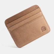 Slim Minimalist Front Pocket Wallet Genuine Leather Card Holder Card Case