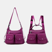 Waterproof Multi-Carry Multi-pocket Solid Crossbody Bag Backpack