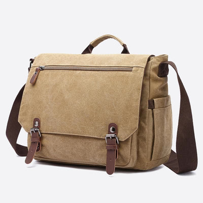 Messenger Bag for Men Portable Large Capacity Canvas Business Briefcase
