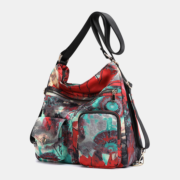 Women Flower Printed Multi-carry Backpack