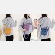 Multi-pocket Casual Nylon Purse Women Crossbody Bag with Earphone Hole
