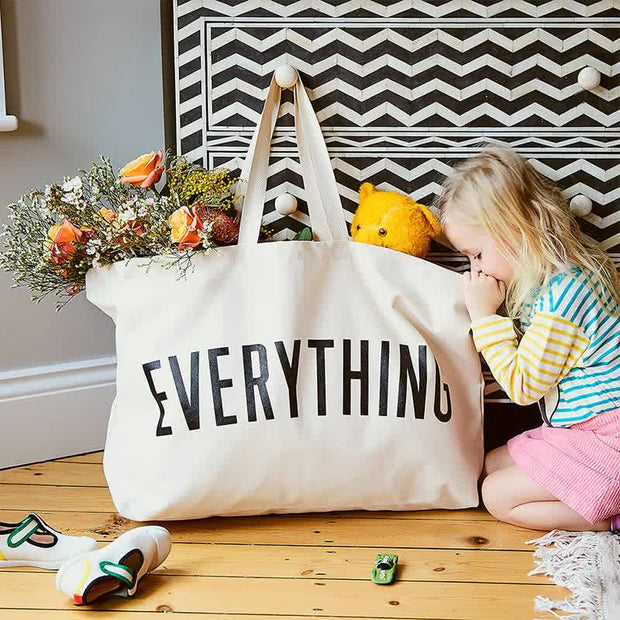 Everything Really Big Tote Handbag Reusable Eco-friendly Canvas Shoulder Bag