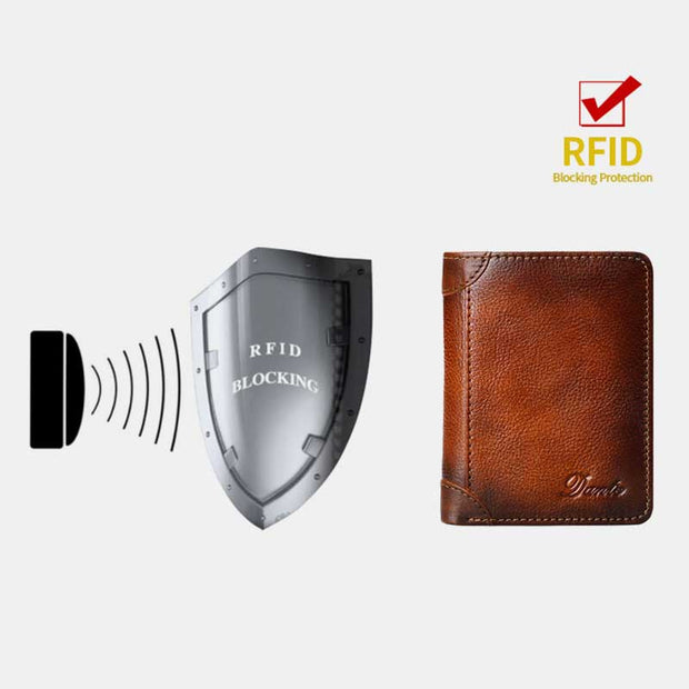 RFID Genuine Leather Vintage Card Holder Wallet
