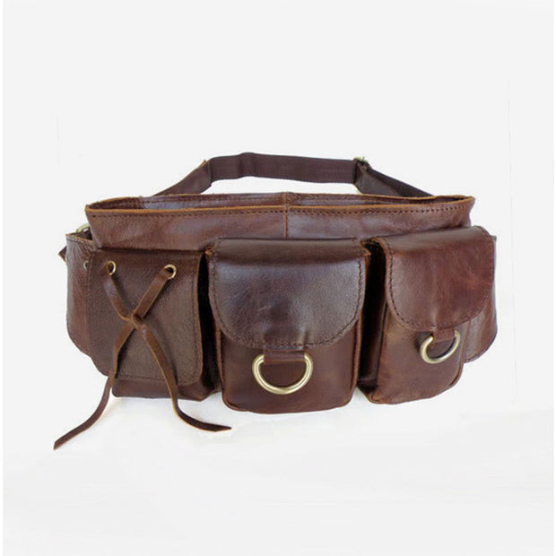 Multi-Pocket Large Capacity Vintage Waist Bag