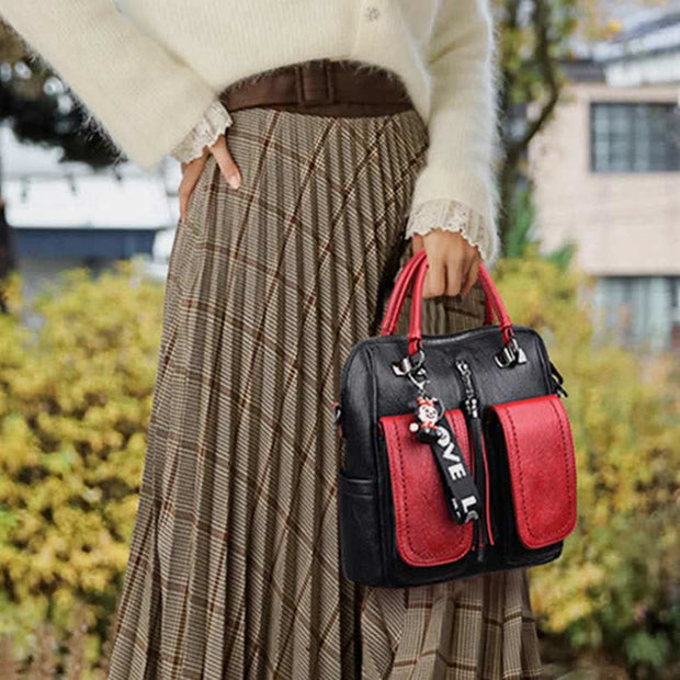 Women's Fashion Leather Backpack Purse Multipurpose Design Travel Shoulder Bag