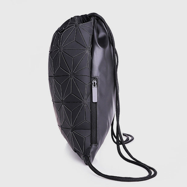 Luminous Geometric Backpack For Women Men Outdoor Drawstring Daypack