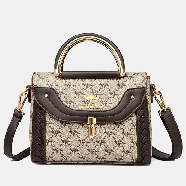 Elegant Dating Handbag For Women Buckle Leather Square Crossbody Bag